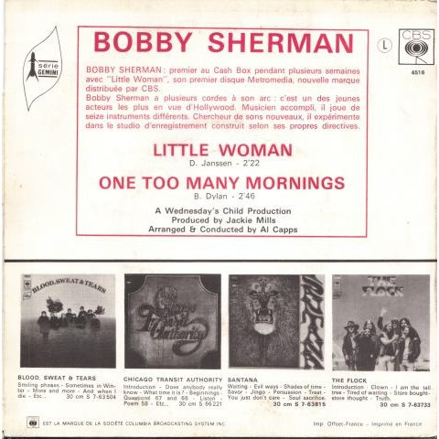 ladda ner album Bobby Sherman - Little Woman One Too Many Mornings