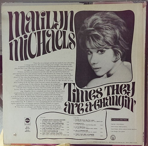 baixar álbum Marilyn Michaels - Times They Are A Changin