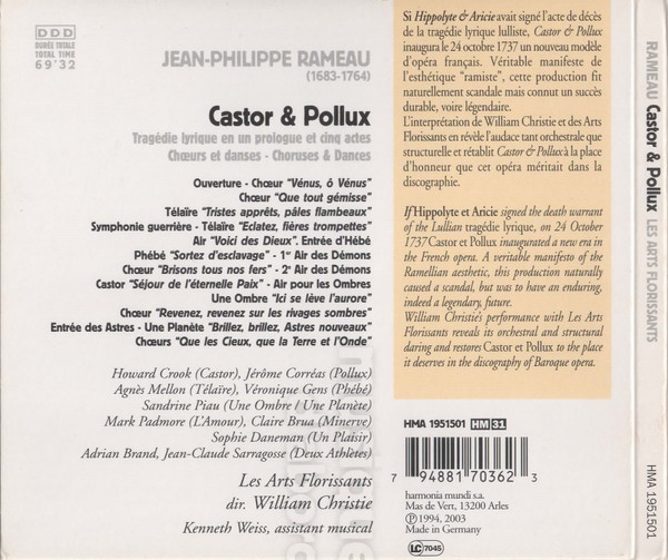 Album herunterladen Rameau Les Arts Florissants, William Christie - Castor Pollux Choeurs Et Danses