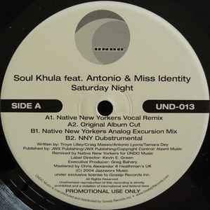 Soul Khula - Saturday Night album cover