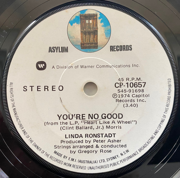 Linda Ronstadt – You're No Good / I Can't Help It (If I'm Still In Love ...