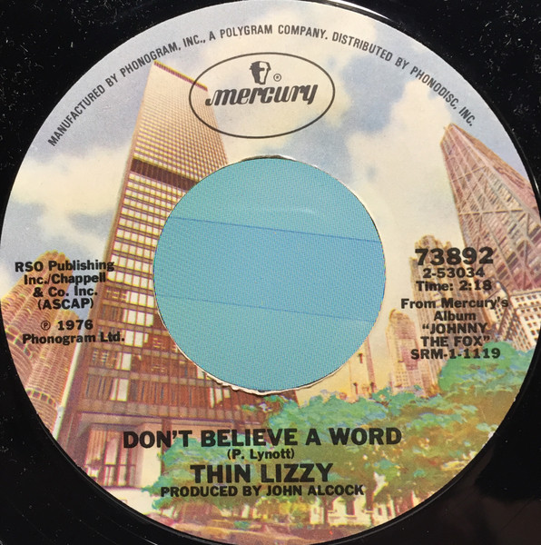 Thin Lizzy - Don't Believe A Word | Releases | Discogs
