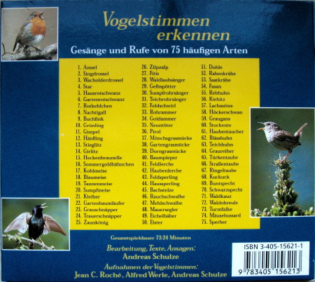 Album herunterladen Andreas Schulze - Vogelstimmen Erkennen Gesänge Und Rufe Von 75 Häufigen Arten