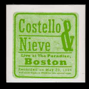 Costello & Nieve – Live At The Paradise, Boston (1996, CD) - Discogs