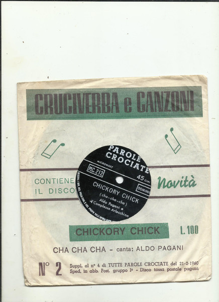 Disco Flexi Single Sided Vinile 7" ITALIA 1959 Aldo Pagani ‎– Chickory Chick 