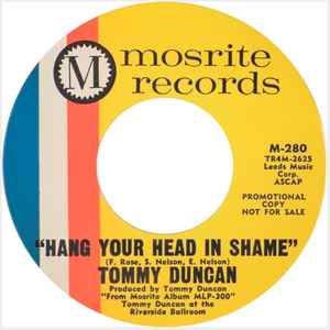 Tommy Duncan - Hang Your Head in Shame album cover