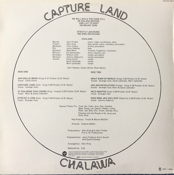 Chalawa – Capture Land (1978, Vinyl) - Discogs