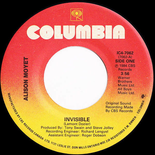 Alison Moyet - Invisible | Columbia (IC4-7062) - 3