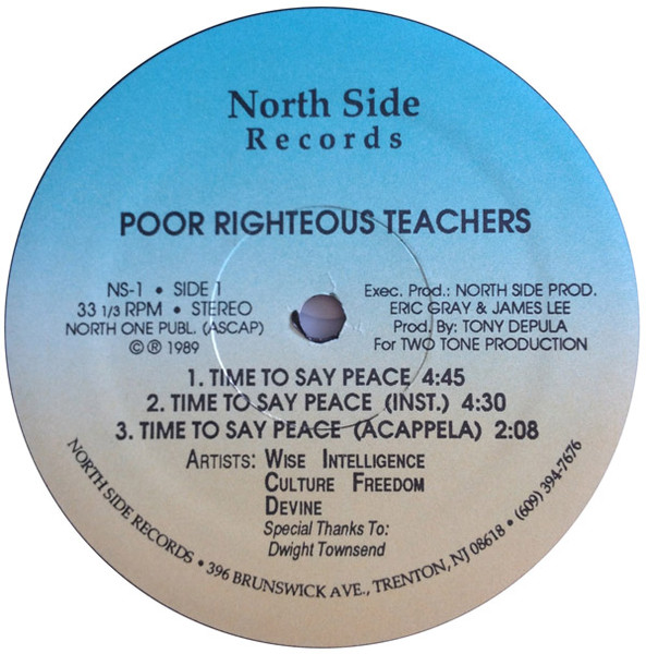 Poor Righteous Teachers – Time To Say Peace (1989, Blue / Tan