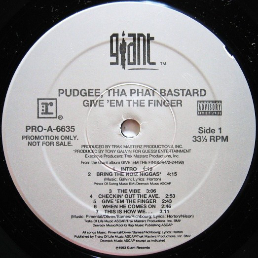 Pudgee Tha Phat Bastard – Give 'Em The Finger (1993, CD) - Discogs