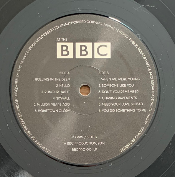 Adele – At The BBC (2016, Vinyl) - Discogs