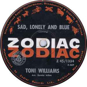 Toni Williams (2) - Sad, Lonely And Blue album cover