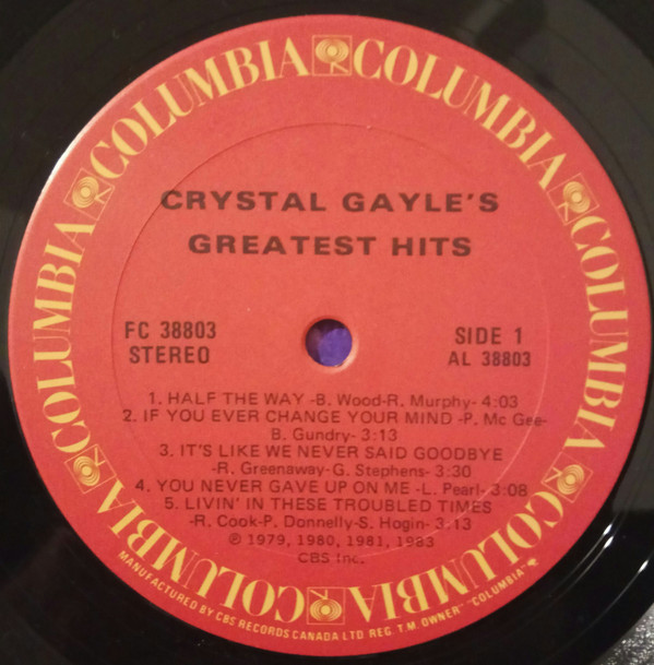 Crystal Gayle - Crystal Gayle's Greatest Hits | Columbia (FC 38803) - 3