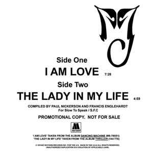 The Jacksons - I Am Love / The Lady In My Life album cover
