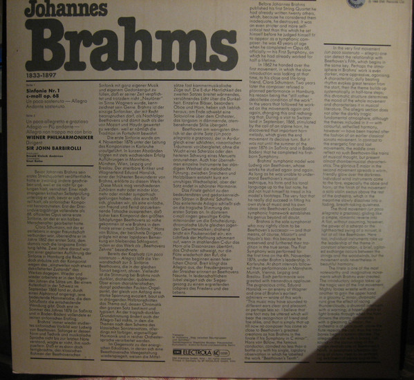 descargar álbum Sir John Barbirolli - Brahms Sinfonie Nr 1