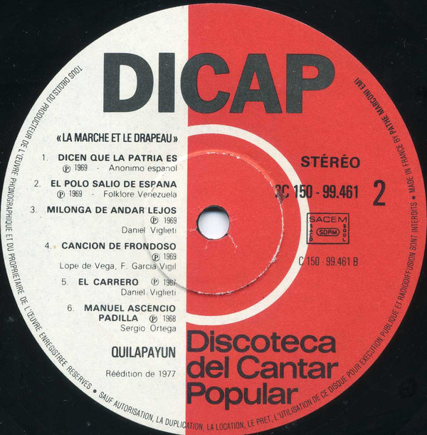 descargar álbum Quilapayún - La Marche Et Le Drapeau