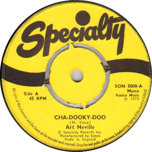 Art Neville Cha Dooky Doo Zing Zing 1973 Push out centre