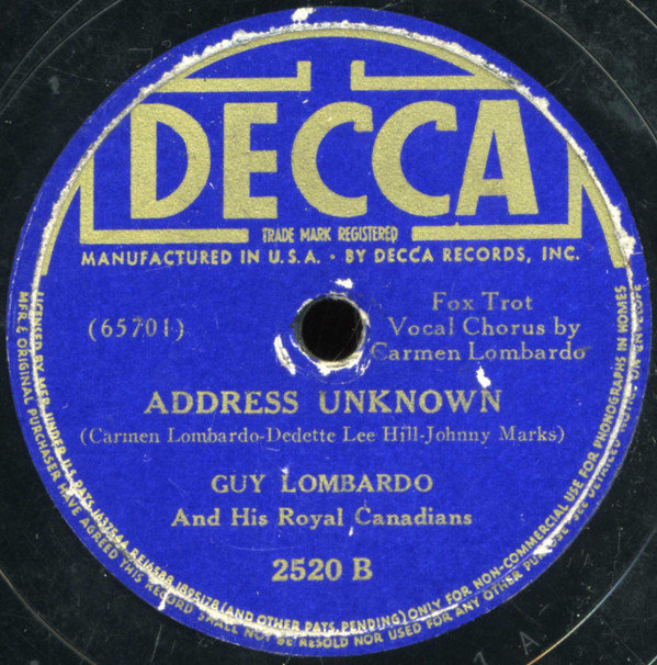 lataa albumi Guy Lombardo And His Royal Canadians - Cinderella Stay In My Arms Address Unknown