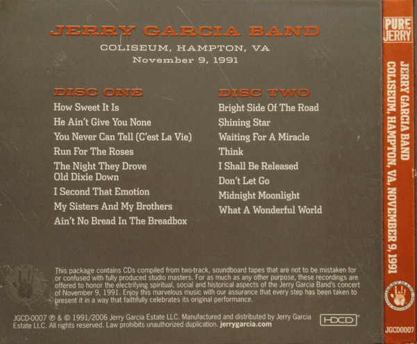 送料込 Jerry Garcia Band - Coliseum， Hampton， VA， November 9