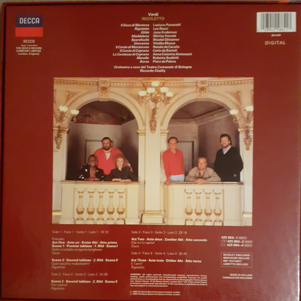 Album herunterladen Verdi, Pavarotti, Nucci, Anderson, Verrett, Ghiaurov, Chailly, Orchestra e Coro del Teatro Comunale di Bologna - Rigoletto