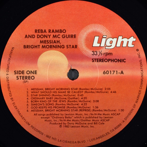 Album herunterladen Reba Rambo & Dony McGuire - Messiah Bright Morning Star