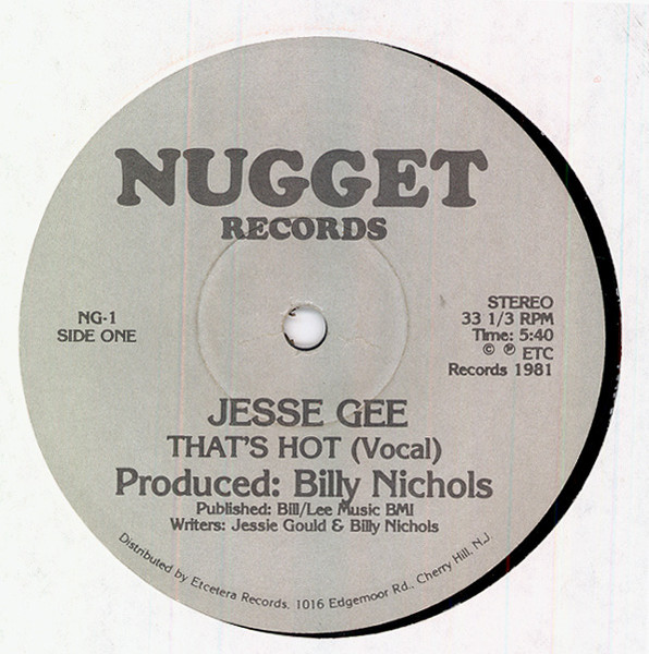 Jesse Gee – That's Hot (1981, Vinyl) - Discogs