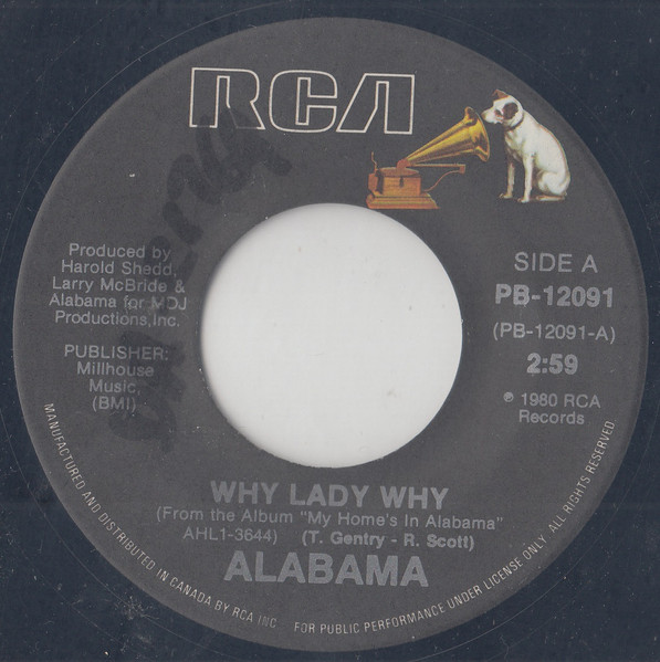 Alabama – Why Lady Why (1980, Vinyl) - Discogs