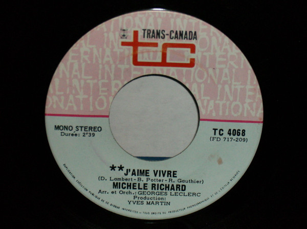 Michèle Richard - J'Aime Vivre | Trans-Canada International (TC 4068) - 3