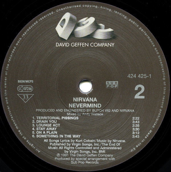 Nirvana - Nevermind | DGC (424 425-1) - 4