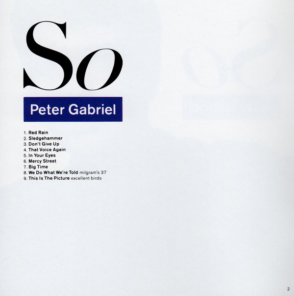 Peter Gabriel - So | Geffen Records (M2G 24088) - 4