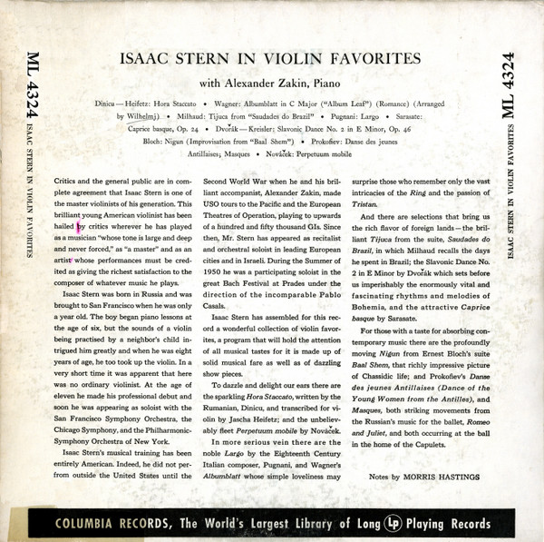 descargar álbum Isaac Stern With Alexander Zakin - Violin Favorites
