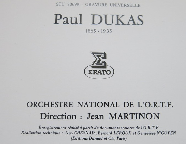 télécharger l'album Orchestre National De L'Office De Radiodiffusiontélévision Française, Jean Martinon, Dukas - La Peri LApprenti Sorcier Polyeucte