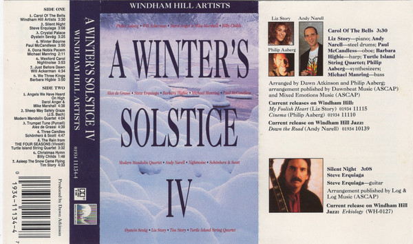 Windham Hill Artists – A Winter's Solstice IV (1993, CD) - Discogs