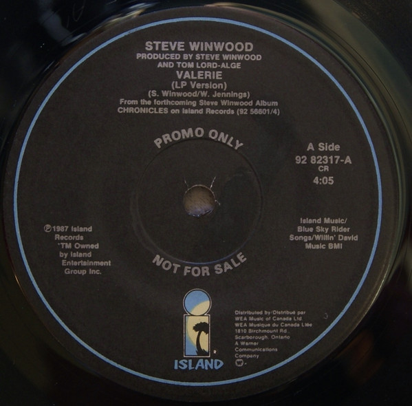 descargar álbum Steve Winwood - Valerie Talking Back To The Night