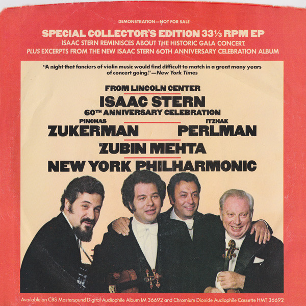 ladda ner album Isaac Stern - Special Collectors Record Commemorating The Isaac Stern Anniversary Gala From Lincoln Center
