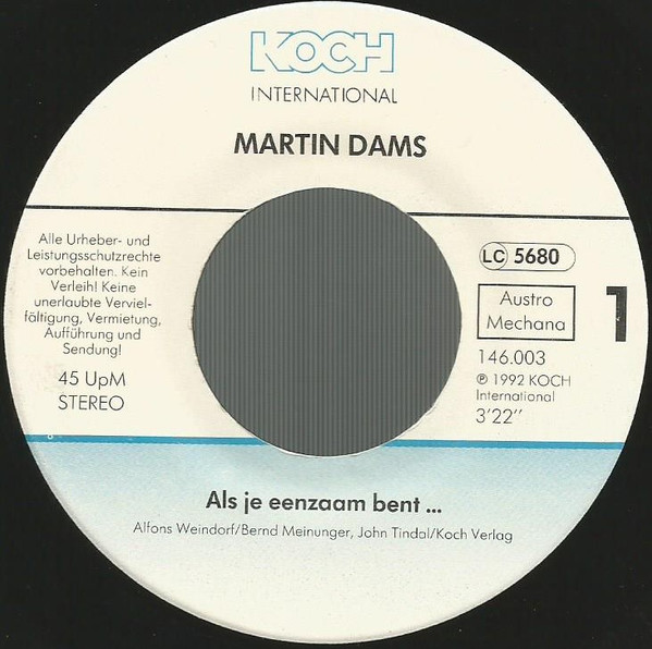 baixar álbum Martin Dams - Als Je Eenzaam Bent