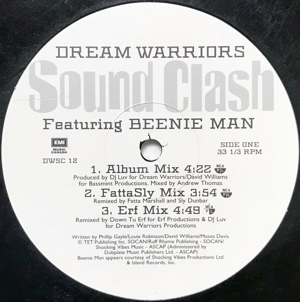 Dream Warriors Featuring Beenie Man – Sound Clash (1996, Vinyl