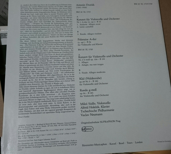 ladda ner album Antonín Dvořák Miloš Sádlo, Alfred Holeček, Tschechische Philharmonie, Václav Neumann - Die Werke Für Violoncello Und Orchester