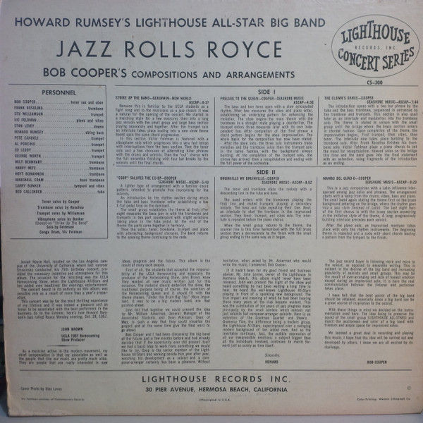last ned album Howard Rumsey's Lighthouse All Star Big Band - Jazz Rolls Royce