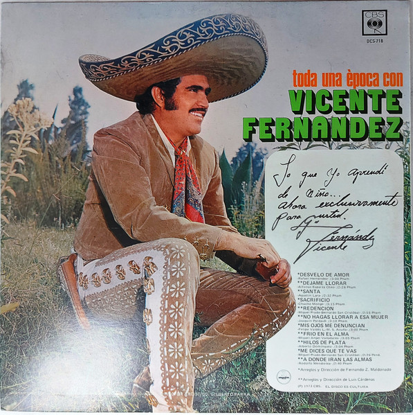 esponja castigo sentido común Vicente Fernandez – Toda Una Época Con Vicente Fernández (1973, Vinyl) -  Discogs