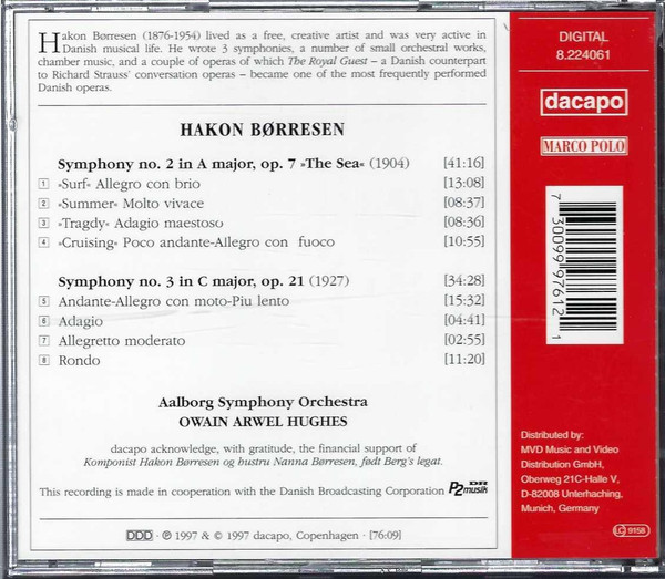 descargar álbum Hakon Børresen Aalborg Symphony Orchestra, Owain Arwel Hughes - Symphonies 2 The Sea 3