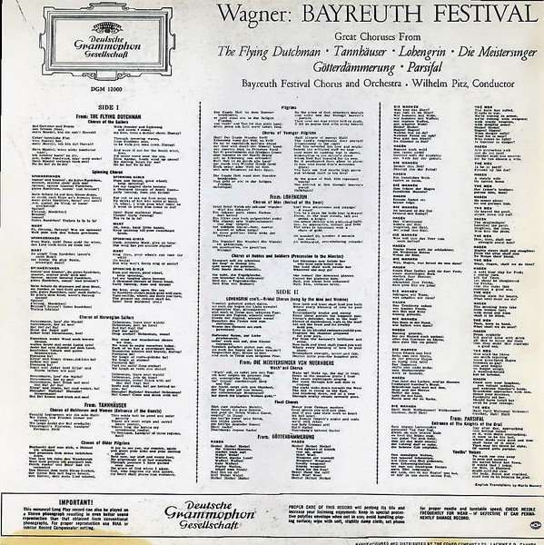 Album herunterladen Wagner, Bayreuth Festival Chorus And Orchestra, Wilhelm Pitz - Bayreuth Festival Great Choruses