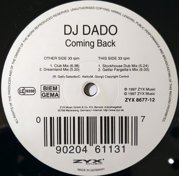 DJ Dado – Coming Back