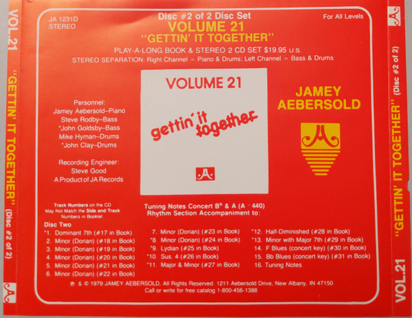 lataa albumi Jamey Aebersold - Volume 21 Gettin It Together