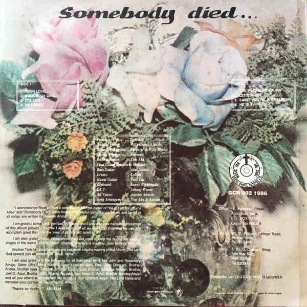last ned album Anselm Ahman - Somebody Died