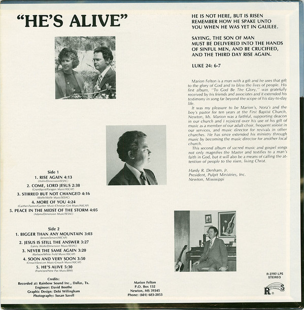 ladda ner album Marion Felton - Hes Alive