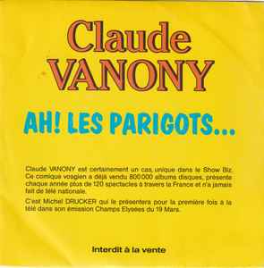 Claude Vanony - Ah ! Les Parigots album cover