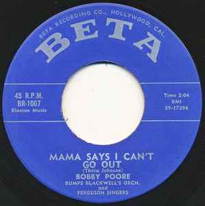 Bobby Poore - Mama Says I Can't Go Out album cover