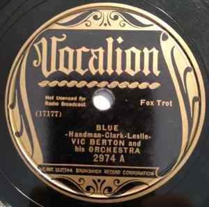 Vic Berton And His Orchestra - Blue / Taboo album cover