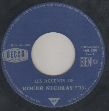 descargar álbum Roger Nicolas - Les Accents De Roger Nicolas